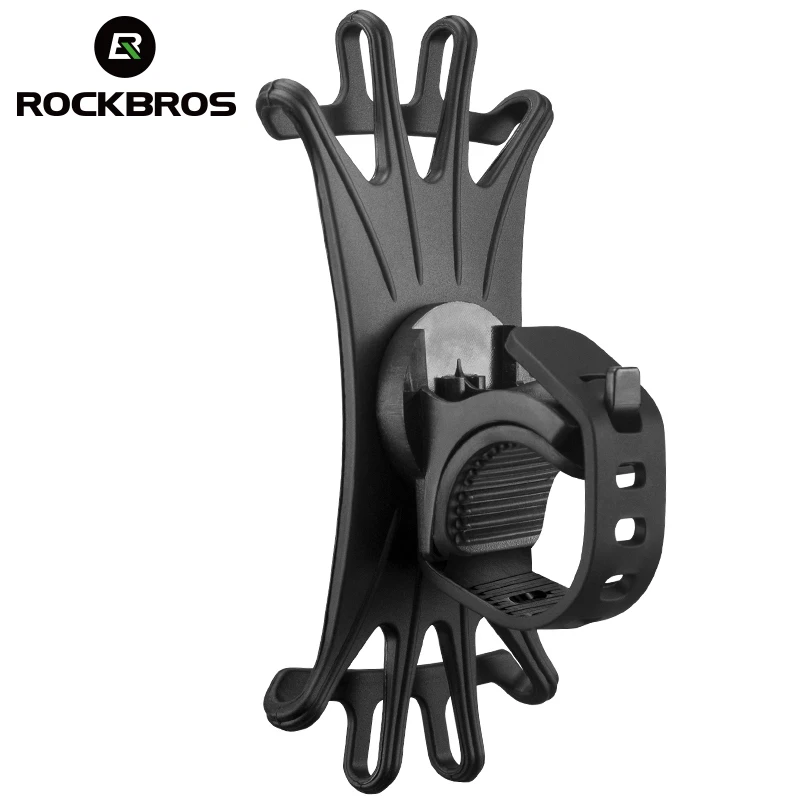 ROCKBROS Elastic Silicone Bike Phone Holder Adjustable For Most Phone Bicycle Stand Scooter Motorcycle Mount Support Handlebar