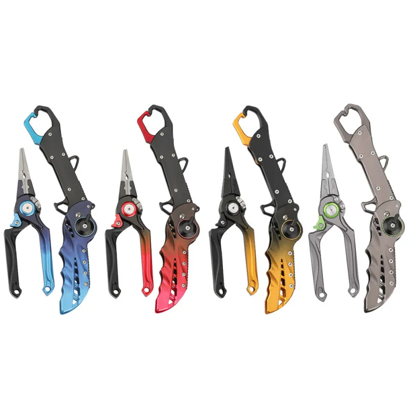 Multifunctional Aluminum Alloy Large Object Grip Forceps Suit Folding Pliers Hook Taking Fish Clip Fishing Gear