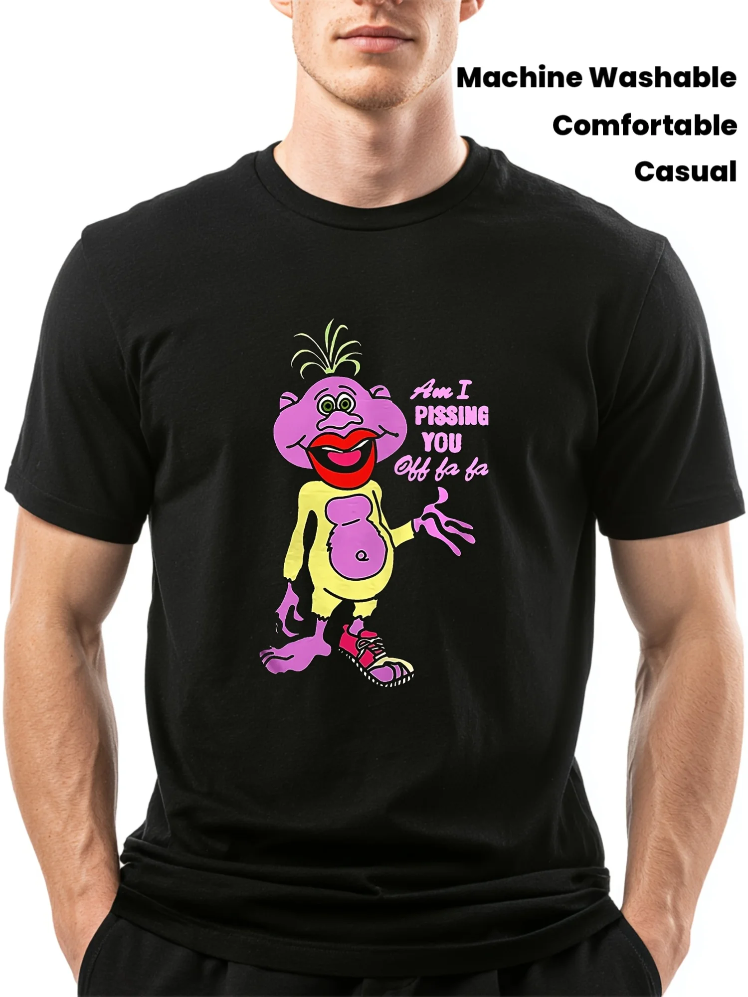 Street Style Round Neck Short Sleeve Top | Evil Fun Trendy Cool Style- Quirky Cartoon 