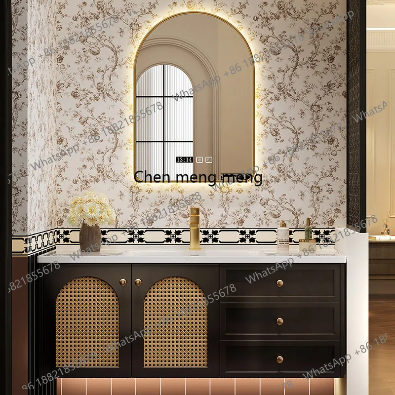 B178 French Vintage Bathroom Cabinets Wicker Oak Combination Bathroom Cabinets Durable Nice Home Furniture In Particolare
