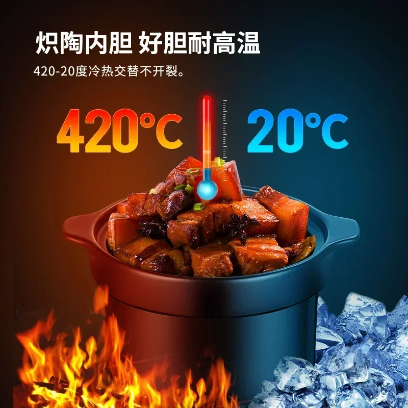 3L 4L 5L Electric Stew Pot Home Intelligent Automatic Soup Electric Casserole Purple Sand Ceramic Pot Slow Cooker Crock Pan