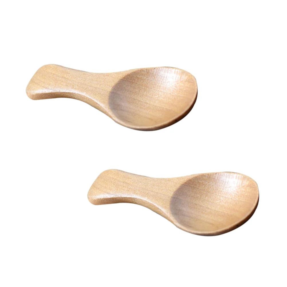 

2 Pcs Ice Cream Scoop Small Wooden Salt Spoons Mini Scooper Seasoning Scoops for Jars Miniature