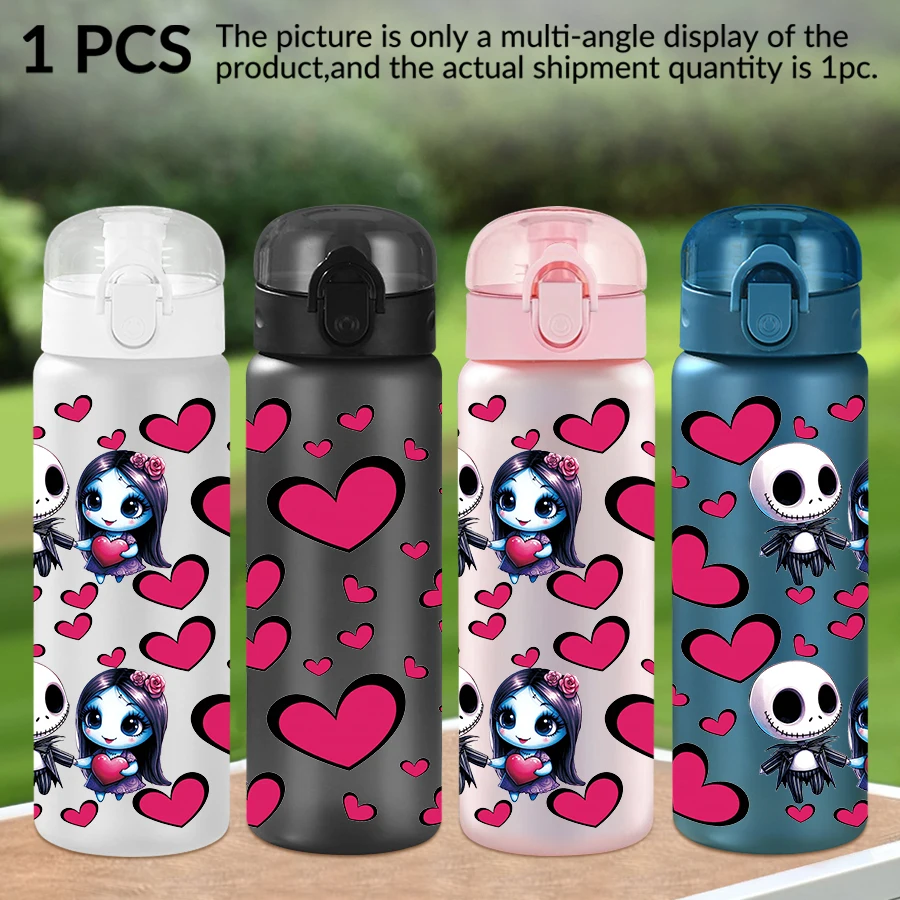 

1 шт., пластиковая бутылка для воды Disney, череп, любовь, 26 унций, спортивная чашка для воды с подъемной веревкой, подарок на день рождения/зад в школу