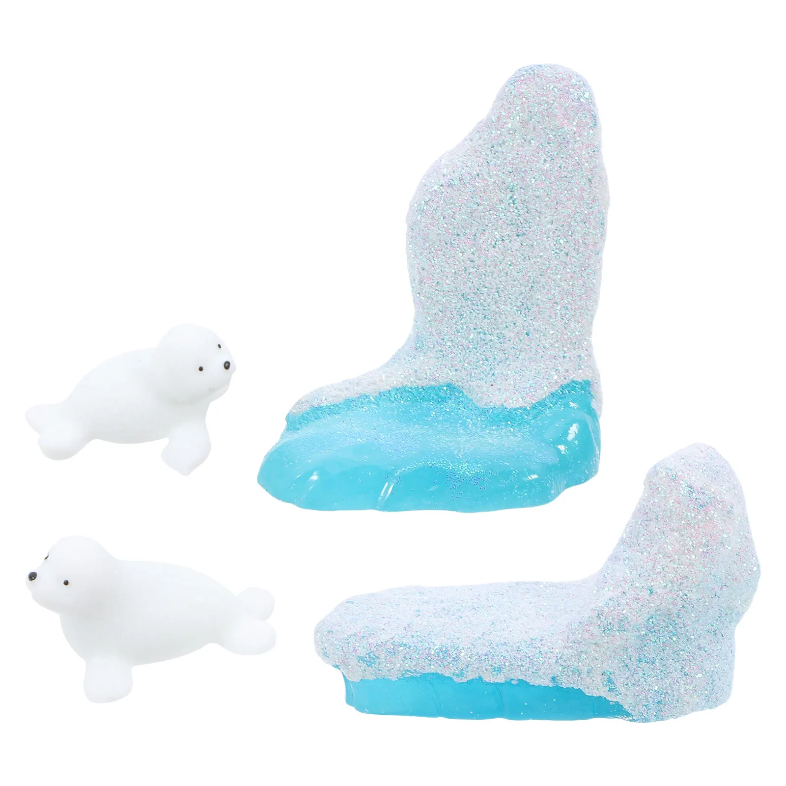 

4 Pcs Micro Landscape Statue Iceberg Figures Playset Mini Resin Animal Sculpture Model Figurines
