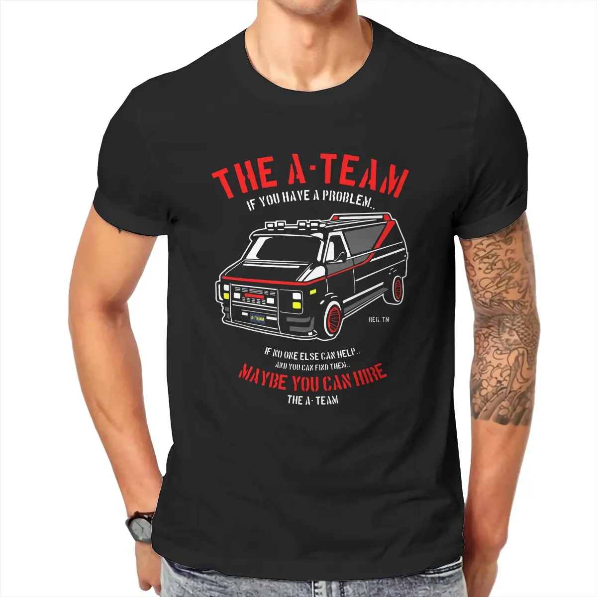 The A-Team Movie Men T Shirts Mashup TV 80s Hanniba Humorous Tees Short Sleeve Crew Neck T-Shirt Cotton Printing Clothes