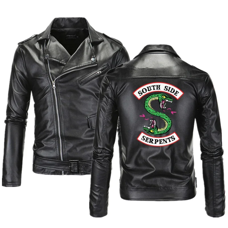 Jacket Riverdale Coat Men South Side Serpents Riverdale Southside PU Leather Jackets Serpents Streetwear Leather Outwear Coat IA