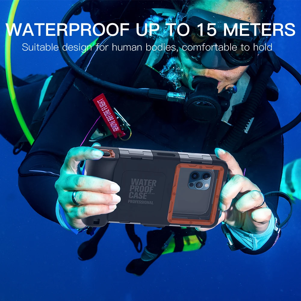 2 Generation Universal Professional Waterproof Case For iPhone 13 12 Pro Max Diving 15M Depth Case For Samsung S21 FE S22 Ultra