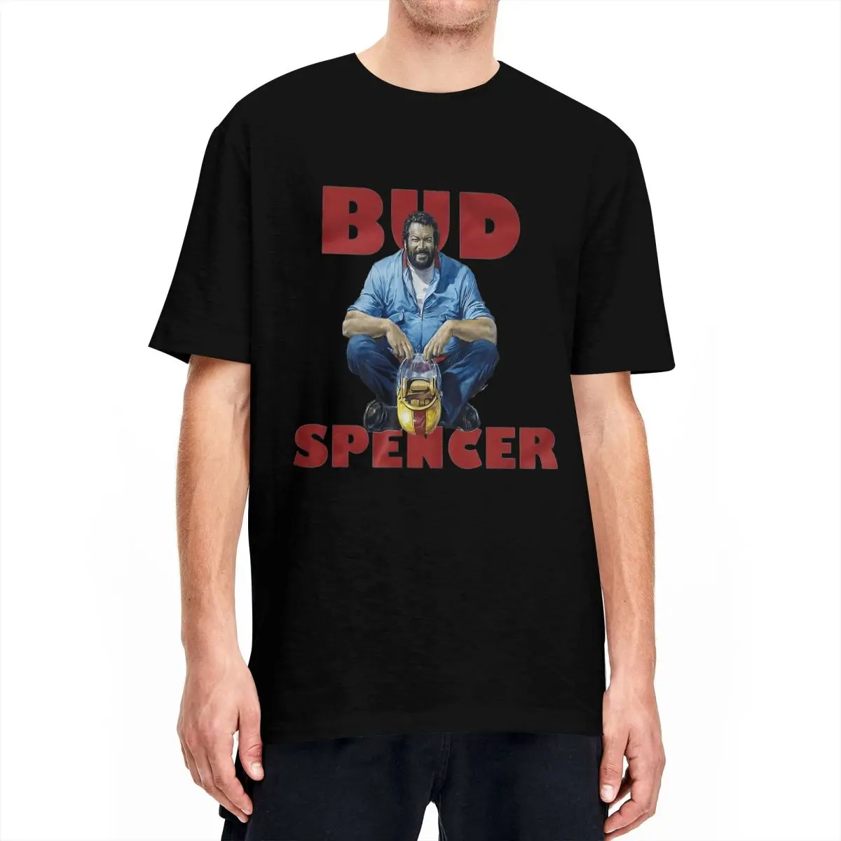 Bud Spencer T-Shirt Summer Handsome Italian Actor Vintage T-Shirts Cotton Trendy Cool Tshirt For Man Short-Sleeved Custom Tees