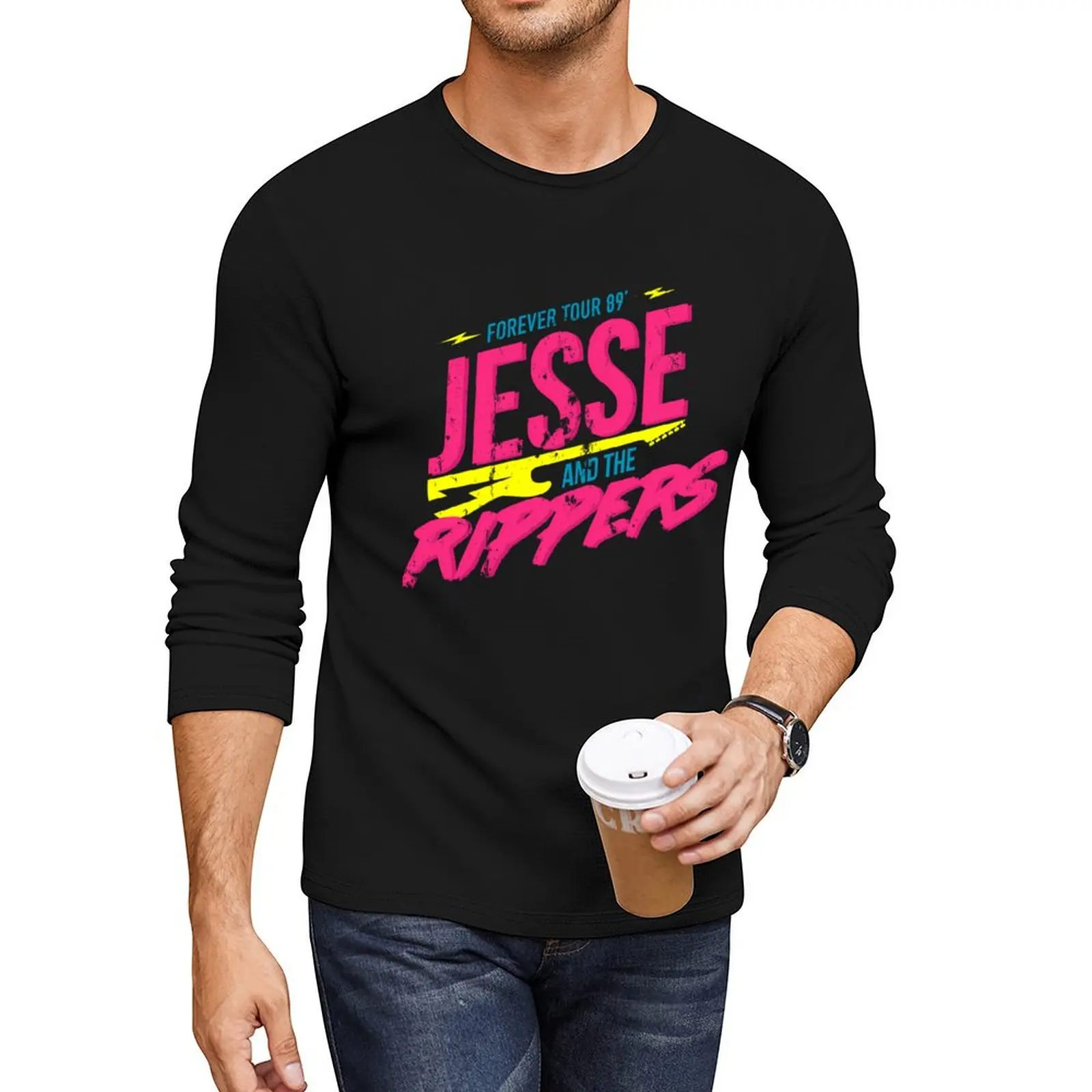 

Jesse And The Rippers Forever Tour 89 Long T-Shirt custom t shirts design your own mens plain t shirts