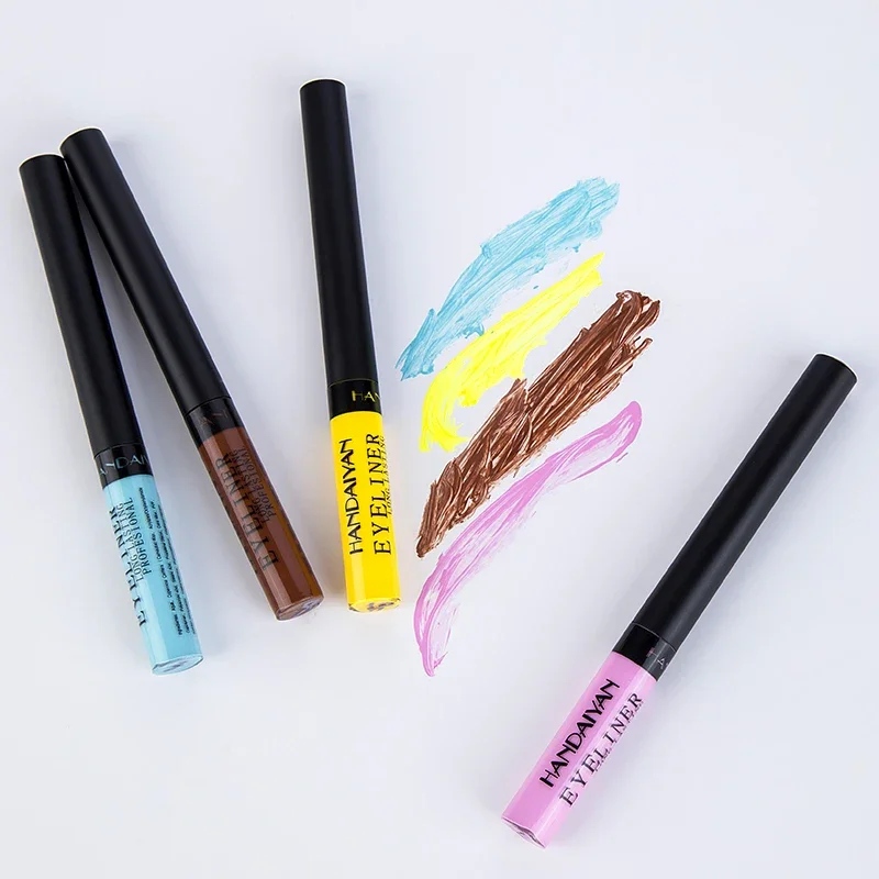 Wasserdichte Bunte Flüssigkeit Eyeliner Bleistift 12 Farben Langlebige Quick-Dry Braun Grün Blau Rosa Eye Liner Stift kosmetik Werkzeuge