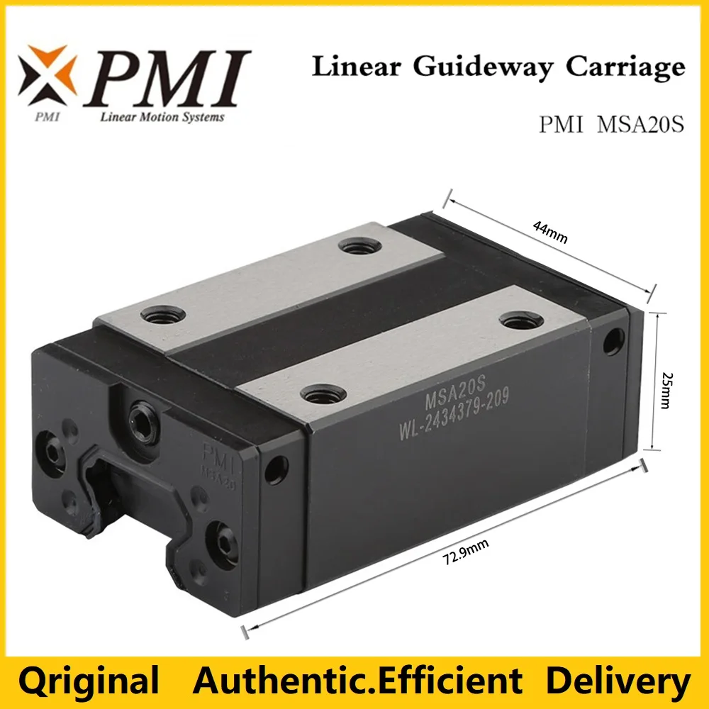 Linear guide  Taiwan PMI MSA20S-N  bearings, slider Block, MSA20SSSFC Carriage for CO2 Laser Engraving Cutting Machine