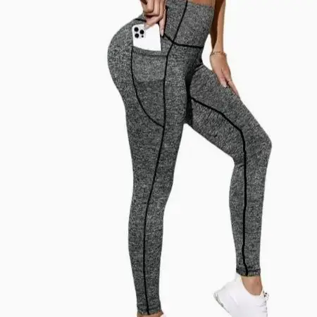 New popular cross-border yoga pants, European and American high waisted sexy slim leg solid color leggings, running outdoor spor