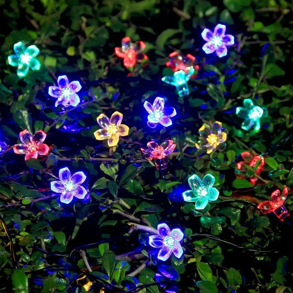 Imagem -05 - Impermeável Solar String Lights Bateria Operado Cherry Flower Light Decoração de Natal Garden Party ao ar Livre Modo 12m 100leds