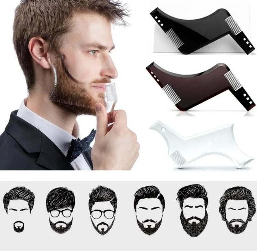 

Men Beard Template StylingTool Double Sided Beard Shaping Comb Beauty Tool Shaving Hair Removal Razor Tool for Men