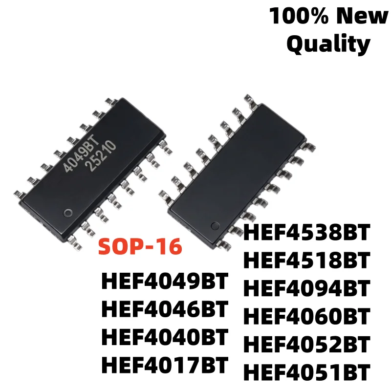 10pcs HEF4049BT HEF4518BT HEF4538BT HEF4094BT HEF4040BT HEF4046BT SOP-16 HEF4017BT HEF4051BT HEF4060BT HEF4052BT Logic/chip IC