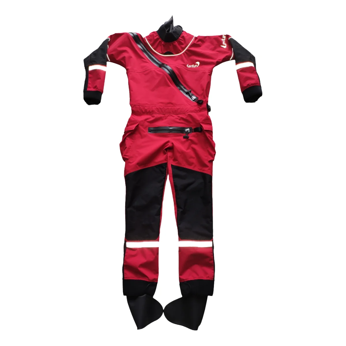 

Гидрокостюм Tizip Enter с передней молнией и латексными носками для каякинга, парусного спорта и рыбалки - водонепроницаемые гидрокостюмы