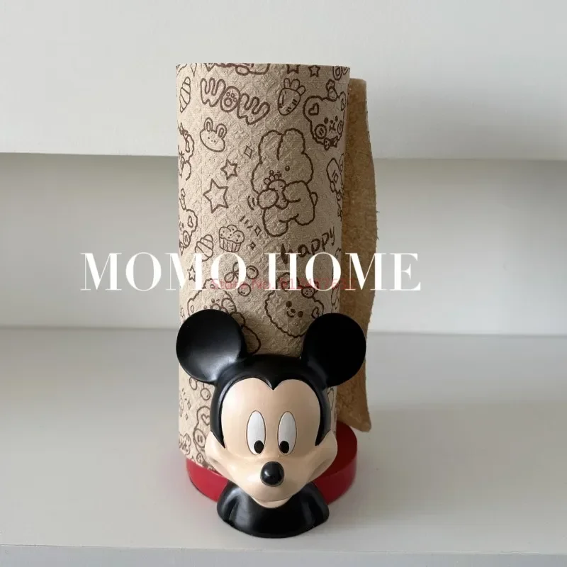 Disney Anime Hobby Mickey Mouse Minnie Creative Kitchen Upright Paper Towel Hanger Lazy Cartoon Rag Holder No Punch Gift