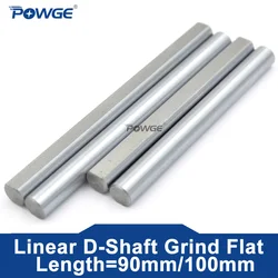POWGE D-Shaft Grind Flat 45#/S45C/1045/C45 Carbon Structural Steel Rod Linear shaft Length=90mm/100mm Diameter 5mm 3D printer