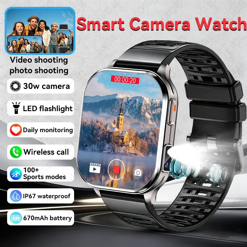 

256MB Large Memory Smart Watch 670mah With Camera Take Videos Heart Rate Sports Bracelet Local Music Bluetooth Talk Smartwatches