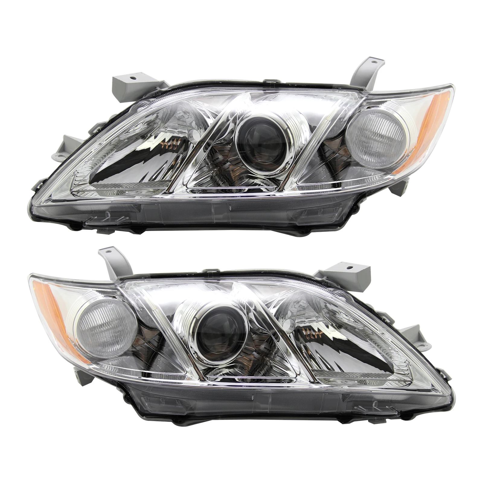

1 Pair Headlight Assembly for 2007 2008 2009 Toyota Camry Clear Lens Chrome
