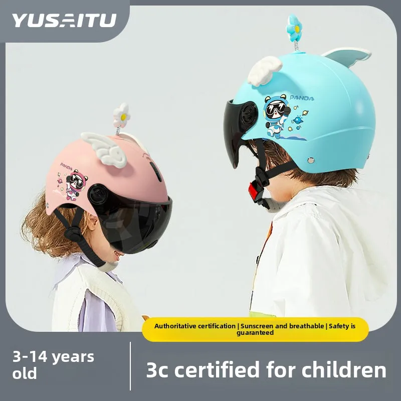 

Children's helmet four seasons boys and girls electric car helmet summer primary and secondary school students cute hard hat