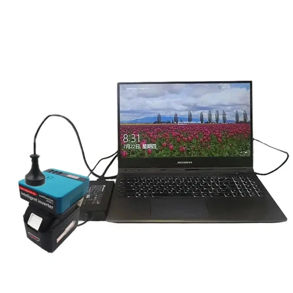 1Pcs 18V 20V To 220V Battery Inverter Dual Plug 120W Smart Transformer Multifunctional Household Outdoor Work Inverter