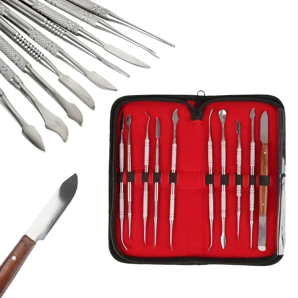 

1set Double Ended Stainless Steel Dental Cleaner Tweezers Dental Care Probe Tools Dentistry