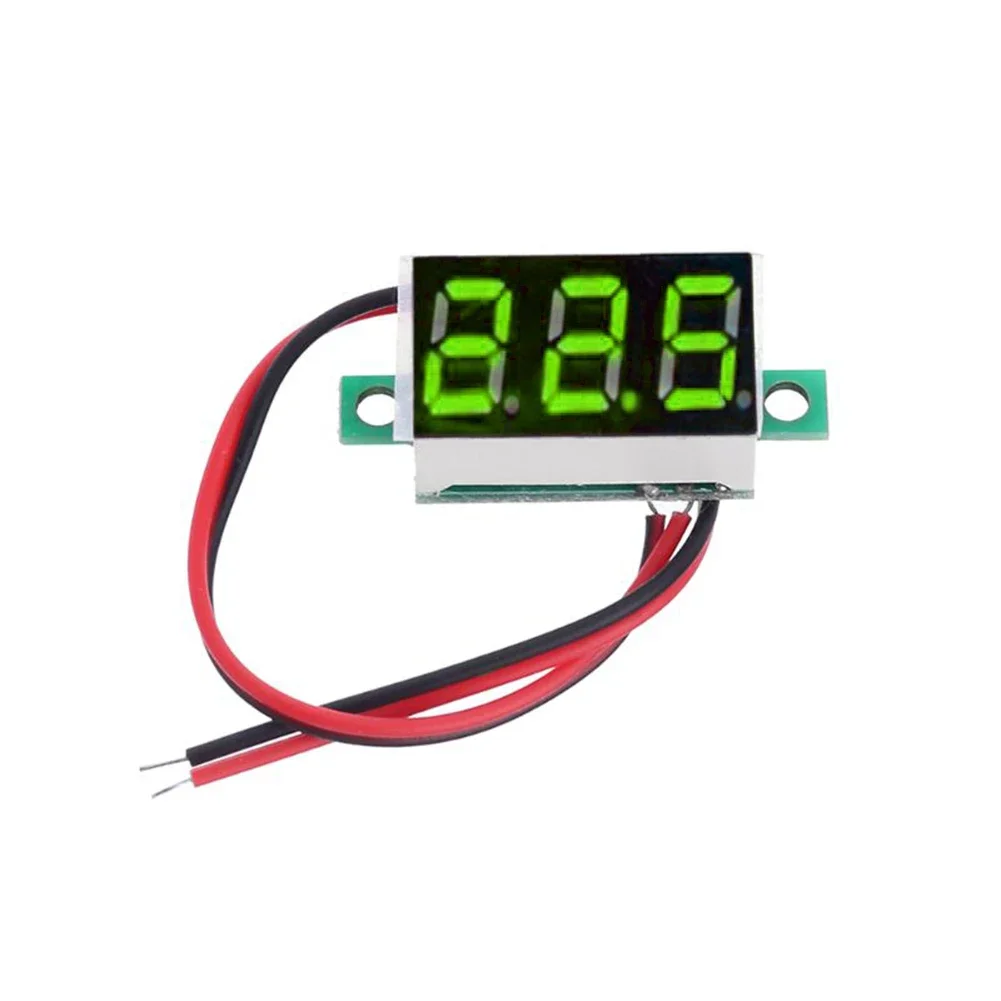 0.36 Inch LED Digital Mini Voltmeter 2 Wires DC 4.5V-30V Volt Meter Detector Monitor Panel Blue/Red/Green LED Display