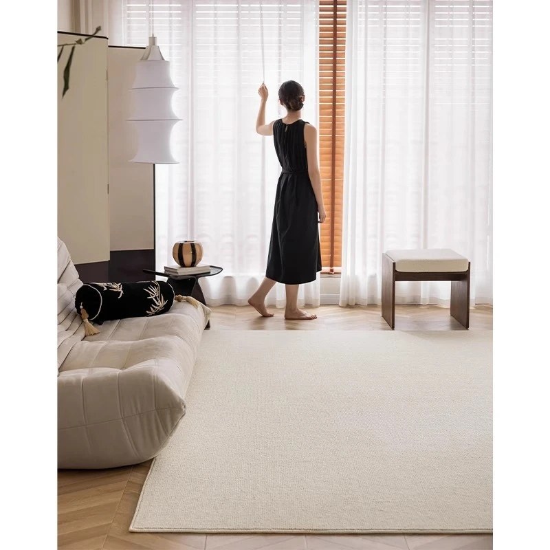 

Wool living room carpet light luxury high sense blended cream wind solid color bedroom bedside blanket