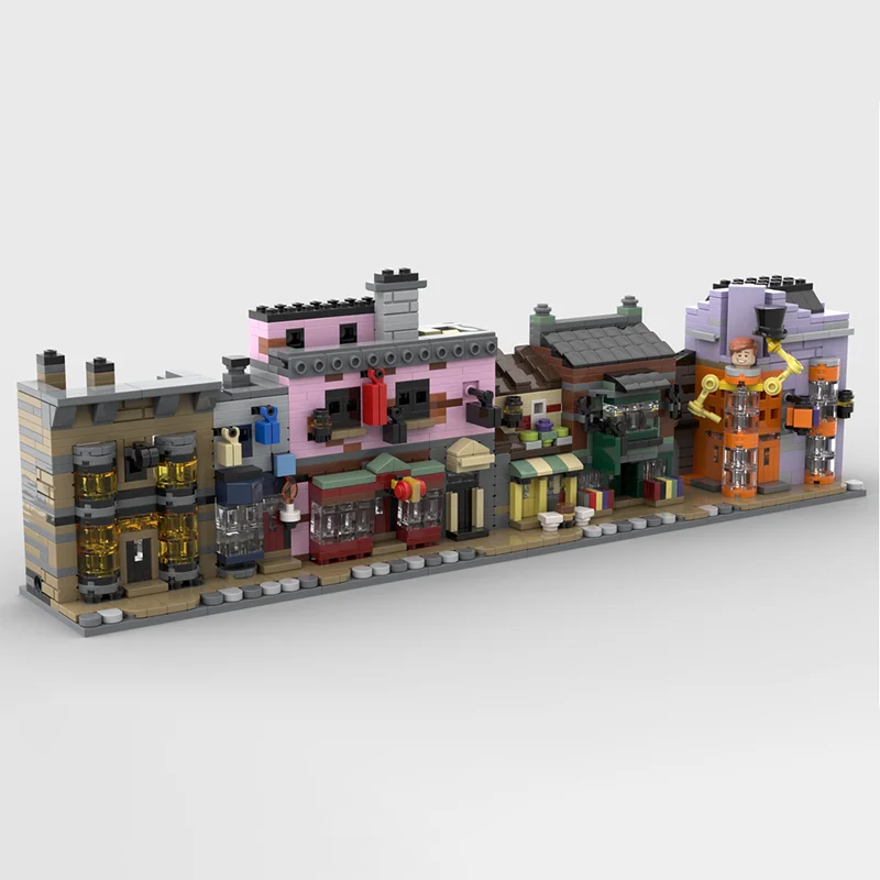 Film popolari Modello Moc Mattoni da costruzione Diagon Alley Modello Tecnologia Blocchi modulari Regali di scene famose Assemblaggio di giocattoli di Natale
