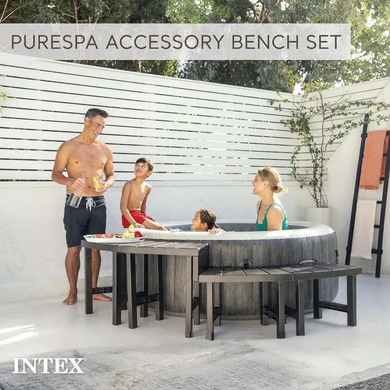2 Medium PureSpa Benches, Compatible with Above Ground 4 Person Spas (Accessory Only)