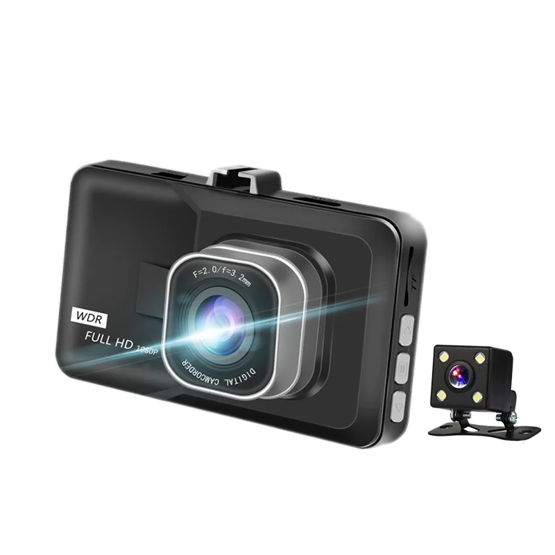 Full HD 1080P Dual Lens Dash Cam Front Rear Vehicle Black Box Car DVR Video Recorder With Night Vision Driver Recorder In Black
