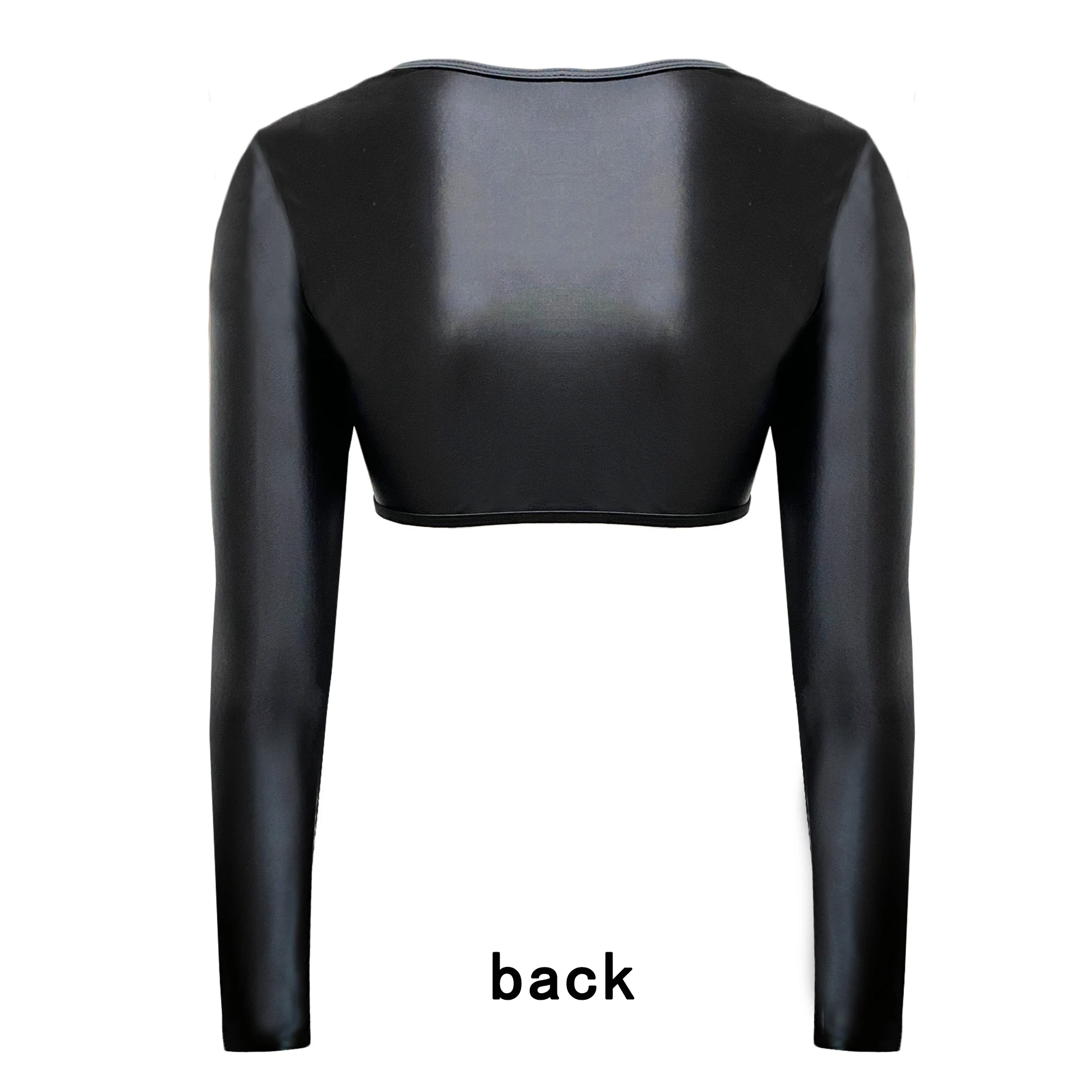 XClocKNYoung Satin Glossy Top Long-Sleeved Low-Cut Top Beach Swimsuit Mix and Match Long Sleeves Satin Smooth Casual Sports Top