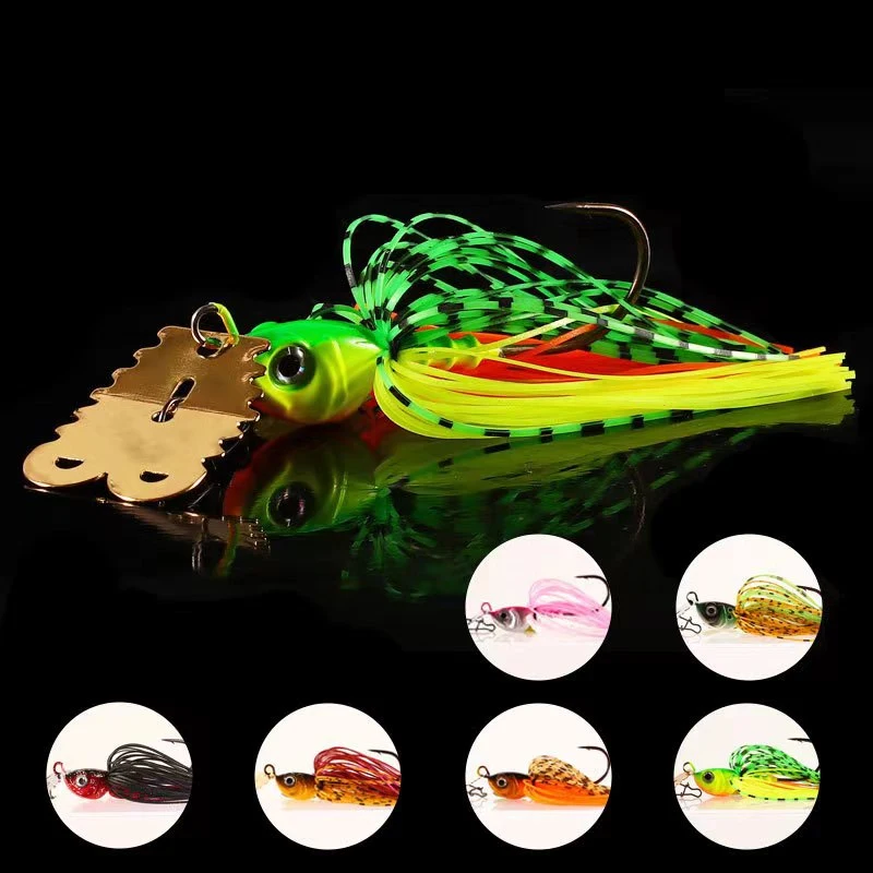 TAKEDO LD10 Rubber Jig Lure Chatter Bait Wire Bait Spinner Bait Weedless Fishing Lure Buzzbait Wobbler Chatterbait For Bass Pike