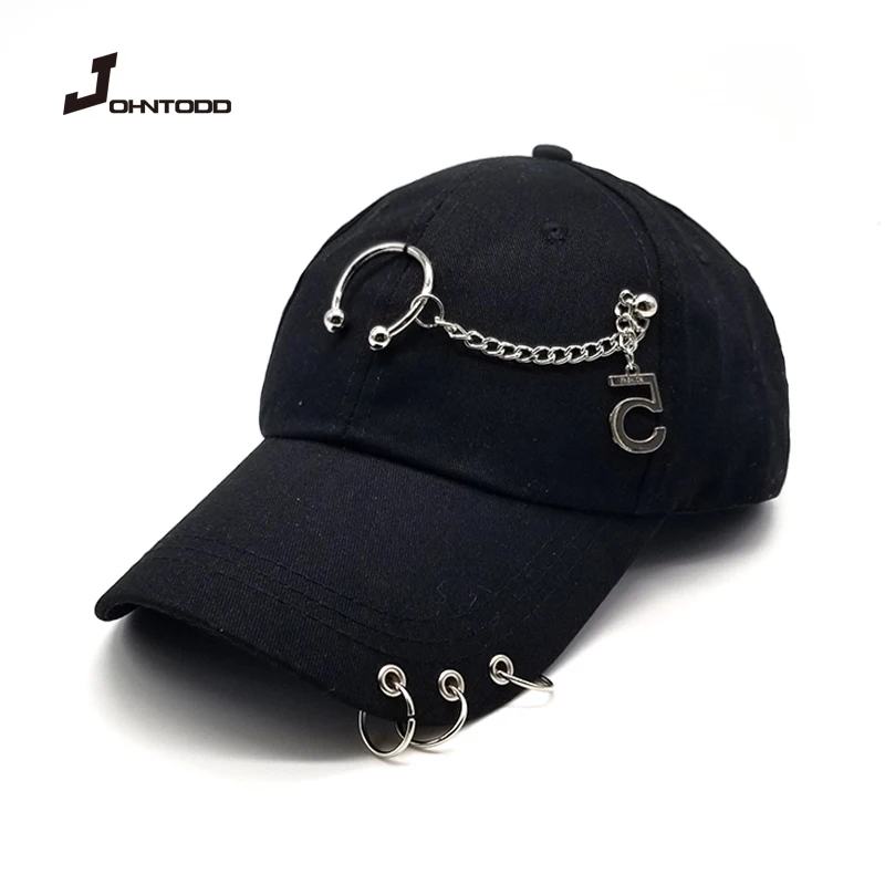 Hip Hop Women's Baseball Cap With Ring Circle Snapback Hats For Men Women Unisex Dad Hat Adjustable Kpop Korean Style Gorra