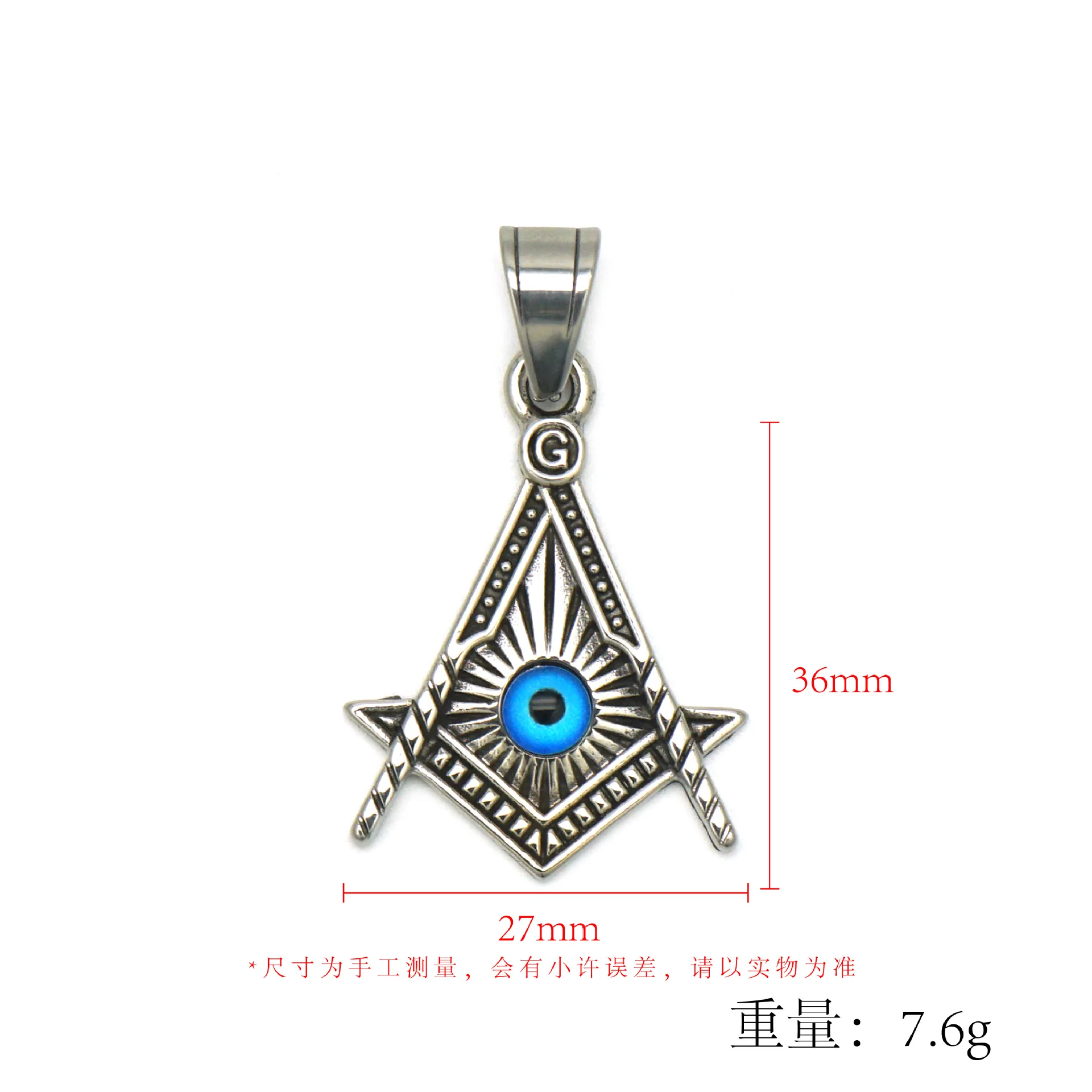 5 قطع الساخن بيع أحدث تصميم الماسونية AG قلادة الساحرة البسيطة مجوهرات الفولاذ المقاوم للصدأ الماس العين قلادة قلادة