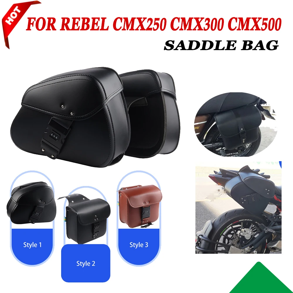 

For HONDA Rebel 1100 250 300 Rebel 500 CMX 1100 500 250 Motorcycle Leather Saddle Bag Luggage Storage Bag Tool Bag Travel Bags