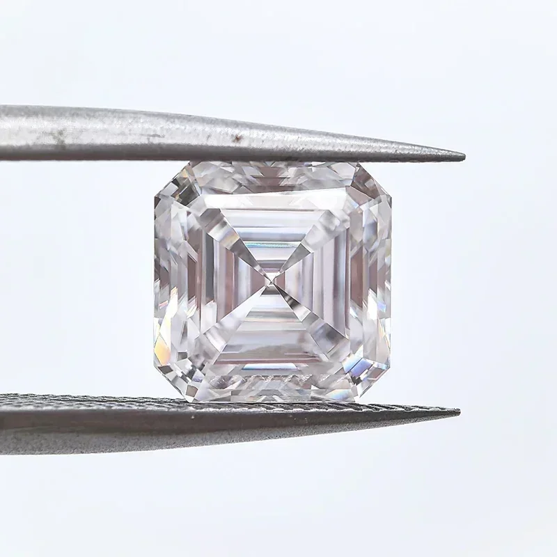 مويسانيتي حجر Asscher قطع أعلى درجة سوبر وايت D اللون VVS1 أعلى جودة سحر مواد صنع المجوهرات مع شهادة