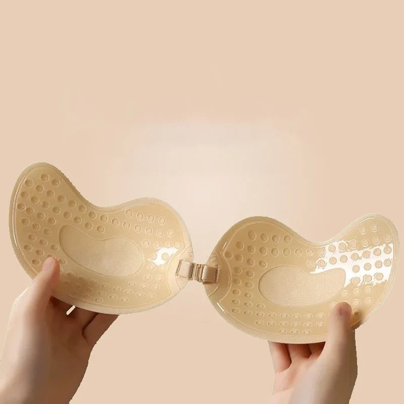 

2 Pairs of Invisible Gathered Adhesive Patches Backless And Strapless Seamless Silicone Nipple Covers for Women'S Underwear