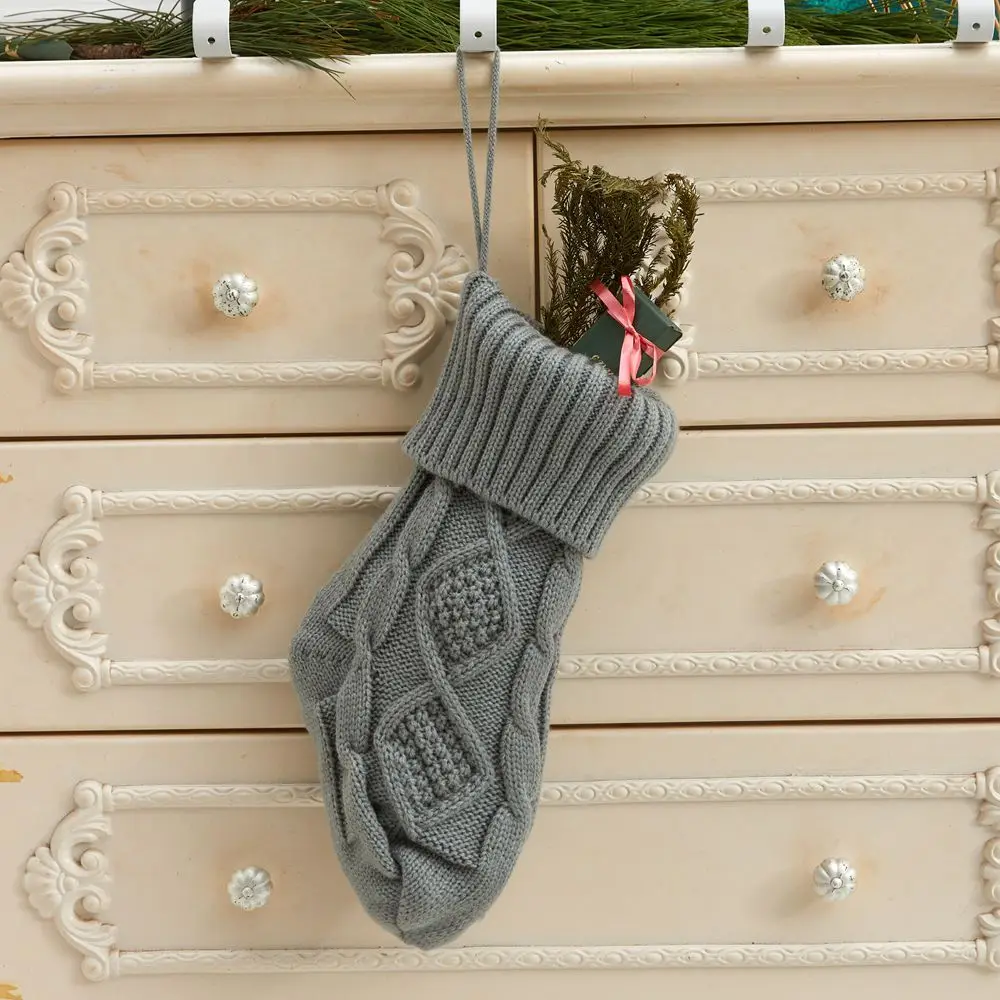 Runtowo 1 قطعة جوارب عيد الميلاد المحبوكة المنزل عيد الميلاد الموقد شجرة عيد الميلاد الحلي سنة جديدة سعيدة عيد الميلاد لطيف شنطة هدايا