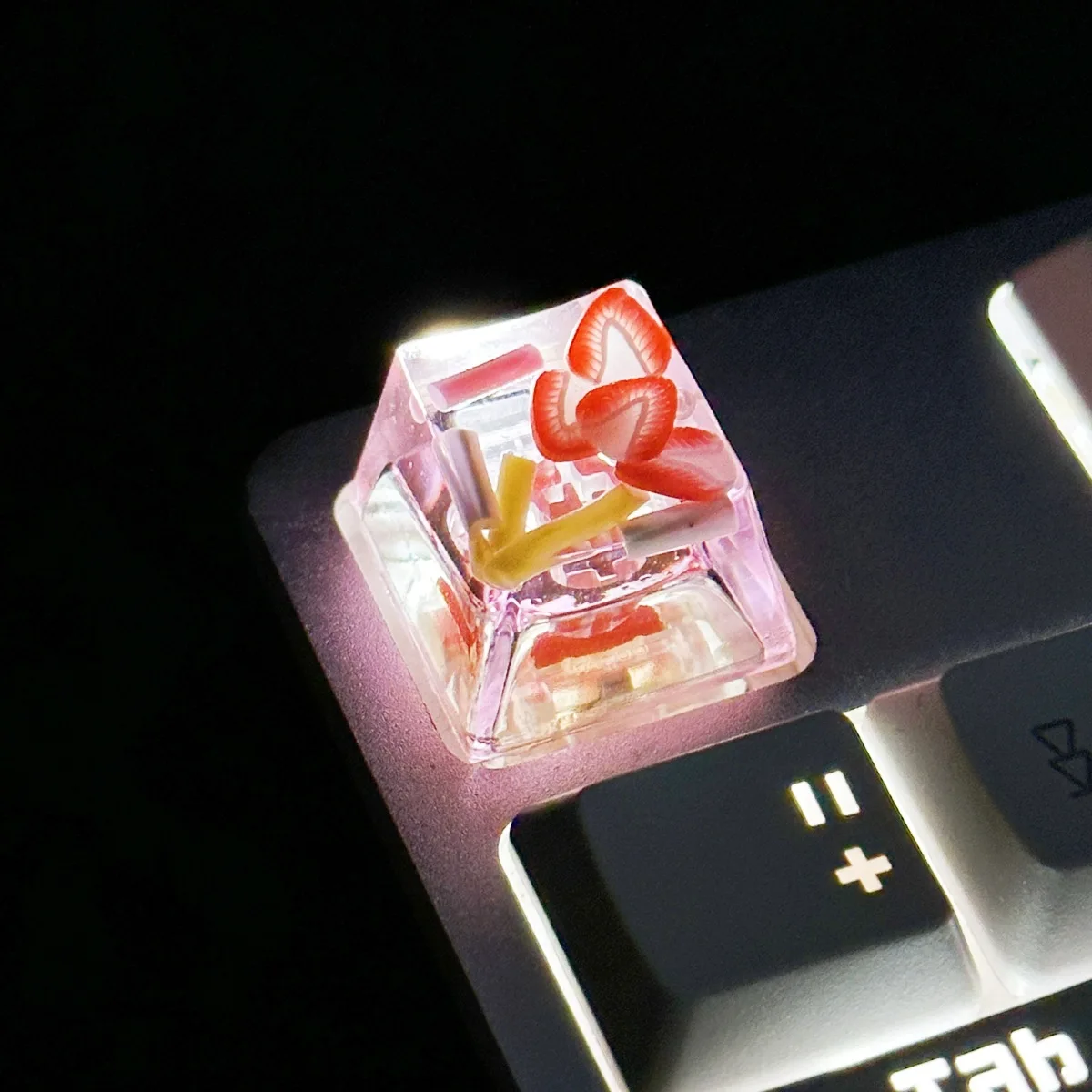 Original DIY Drop Glue Translucent Fruit Keycap Cute Personalized Strawberry Watermelon Orange Mechanical Keyboard Key Cap 1pc