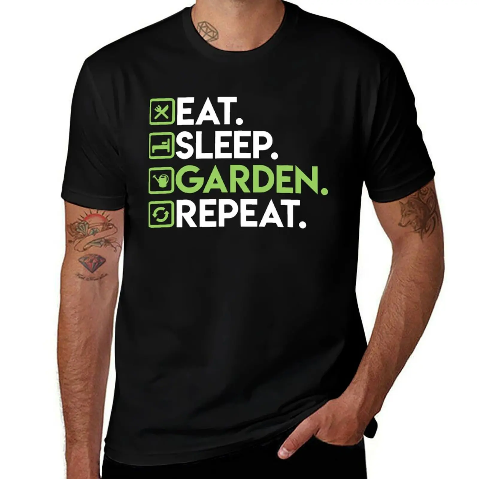 

T-Shirt vintage plain T-Shirt Funny graphic Repeat shirts Plants shirt Garden t man t Gardener Sleep Eat for man