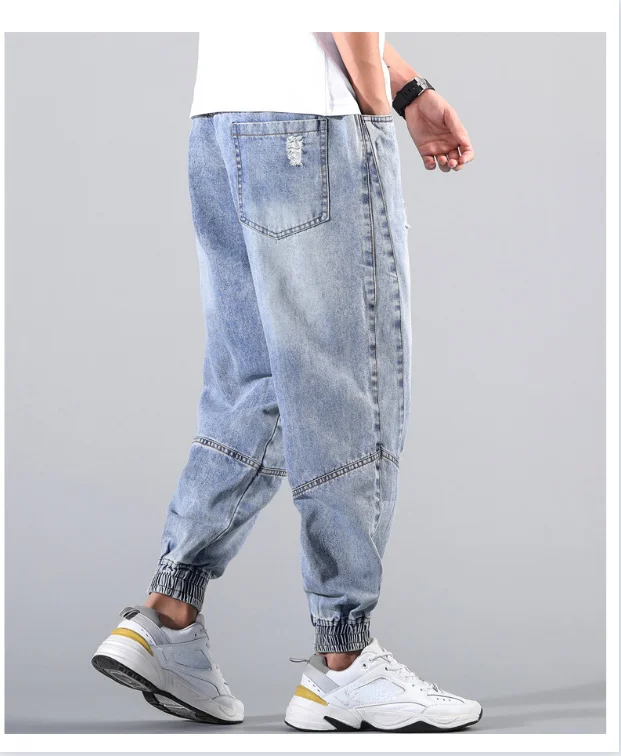 Streetwear Hip Hop Cargo Pants Men's jeans Cargo Pants Elastic Harun pants Joggers Pants 2023 Autumn and Winter