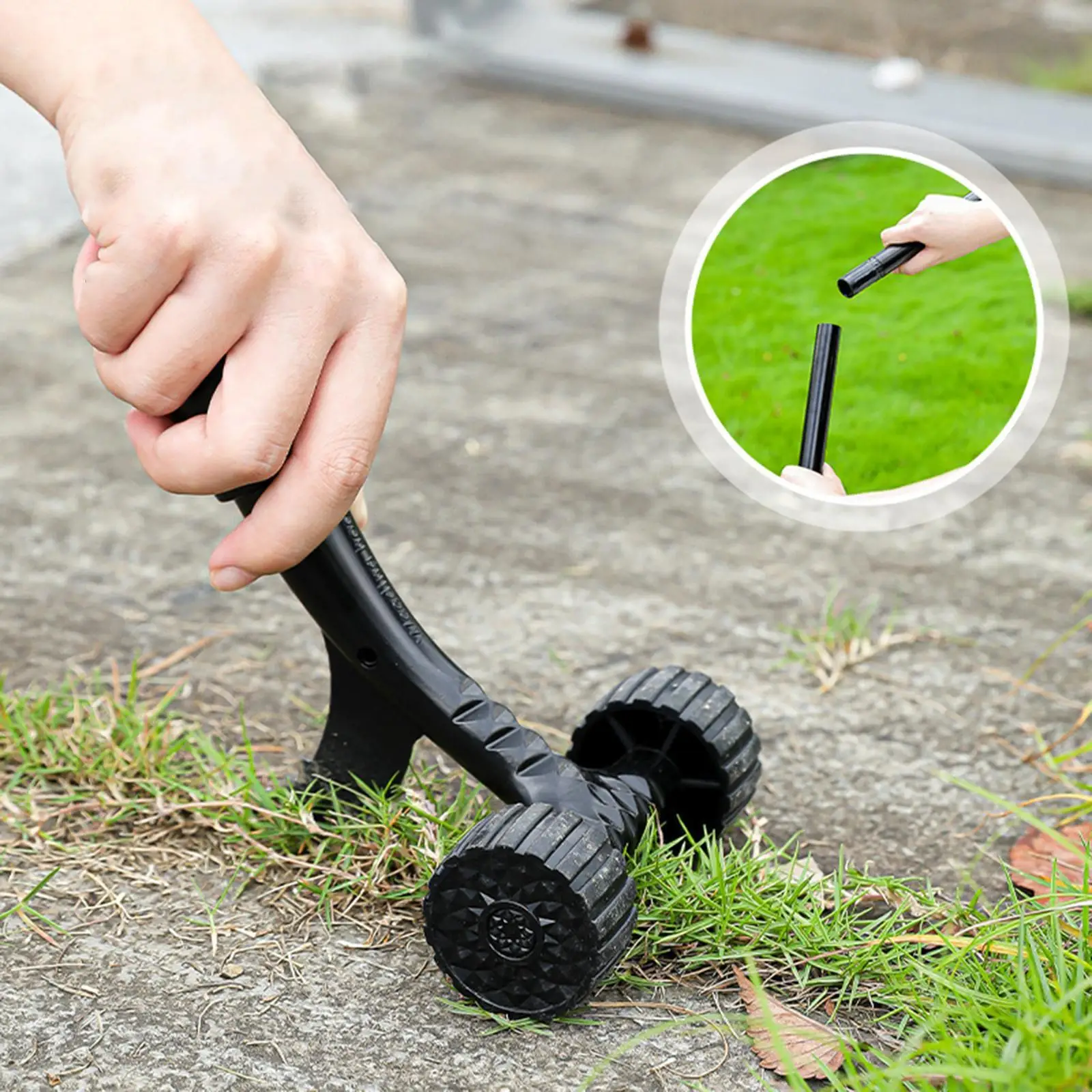 Weeds Puller Tool Black with Ergonomic Handle Weeds Remover Tool,Garden Weeding Tool Stand up Weeder for Weeding Vegetable