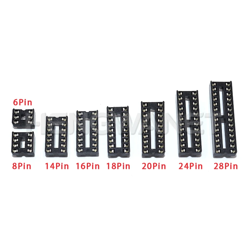 10pcs IC Seat 6P/8P/14P/16P/18P/20P/24P/28P DIP IC Sockets Adaptor Solder Integrated Circuits Sockets Electronic Component