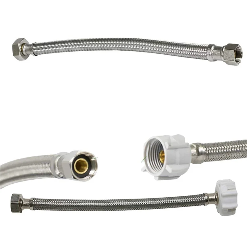 

A84E-12-дюймовый плетеный шланг для туалета, 3/8 дюйма, шаровой кран Comp X 7/8 дюйма, линия подачи воды из нержавеющей стали для замены туалетного шланга