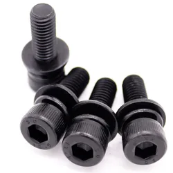 M3 M4 M5 M6 M8 M10 12 Black Grade 12.9 Steel Allen Hexagon Hex Socket Cap Head SEM Screw Flat Washer Spring Gasket Assemble Bolt