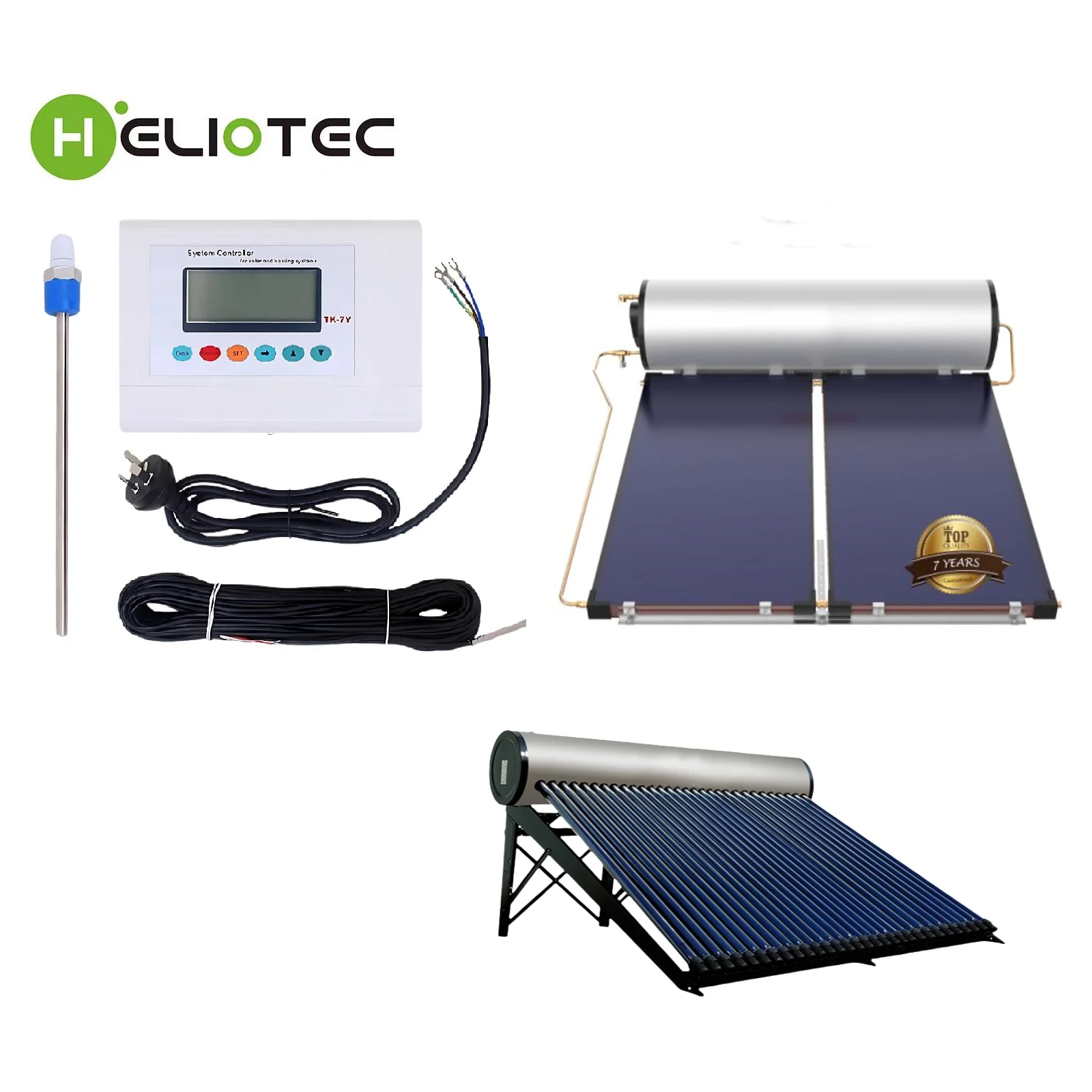 TK-7Y Solar Water Heater Controller for Integrated High Pressure Rooftop System, Smart Temperature Water Level Monitor Panel