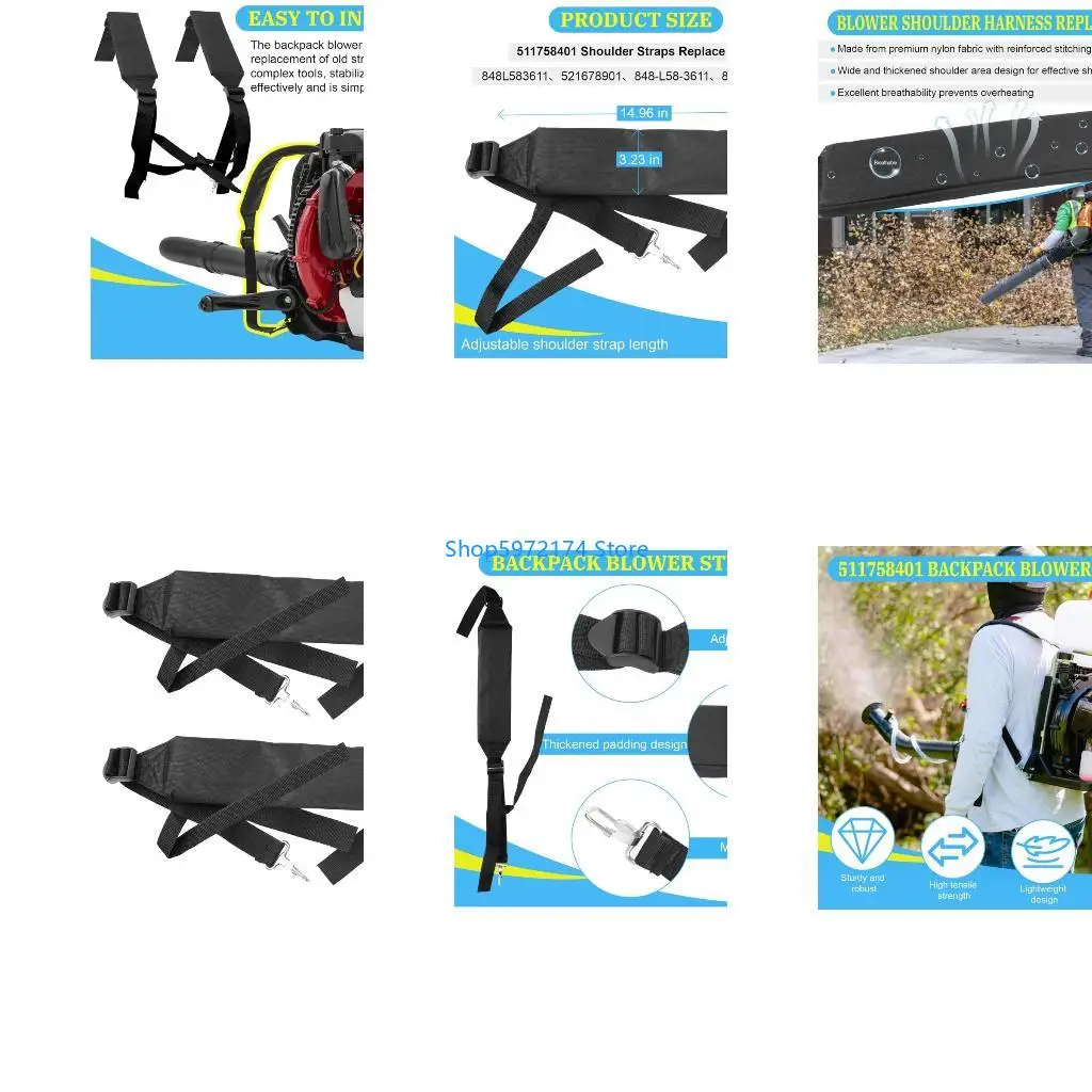Y3NB High Strengthes 2Pcs Replacements Shoulder Straps For Industrial Leaves Blowers