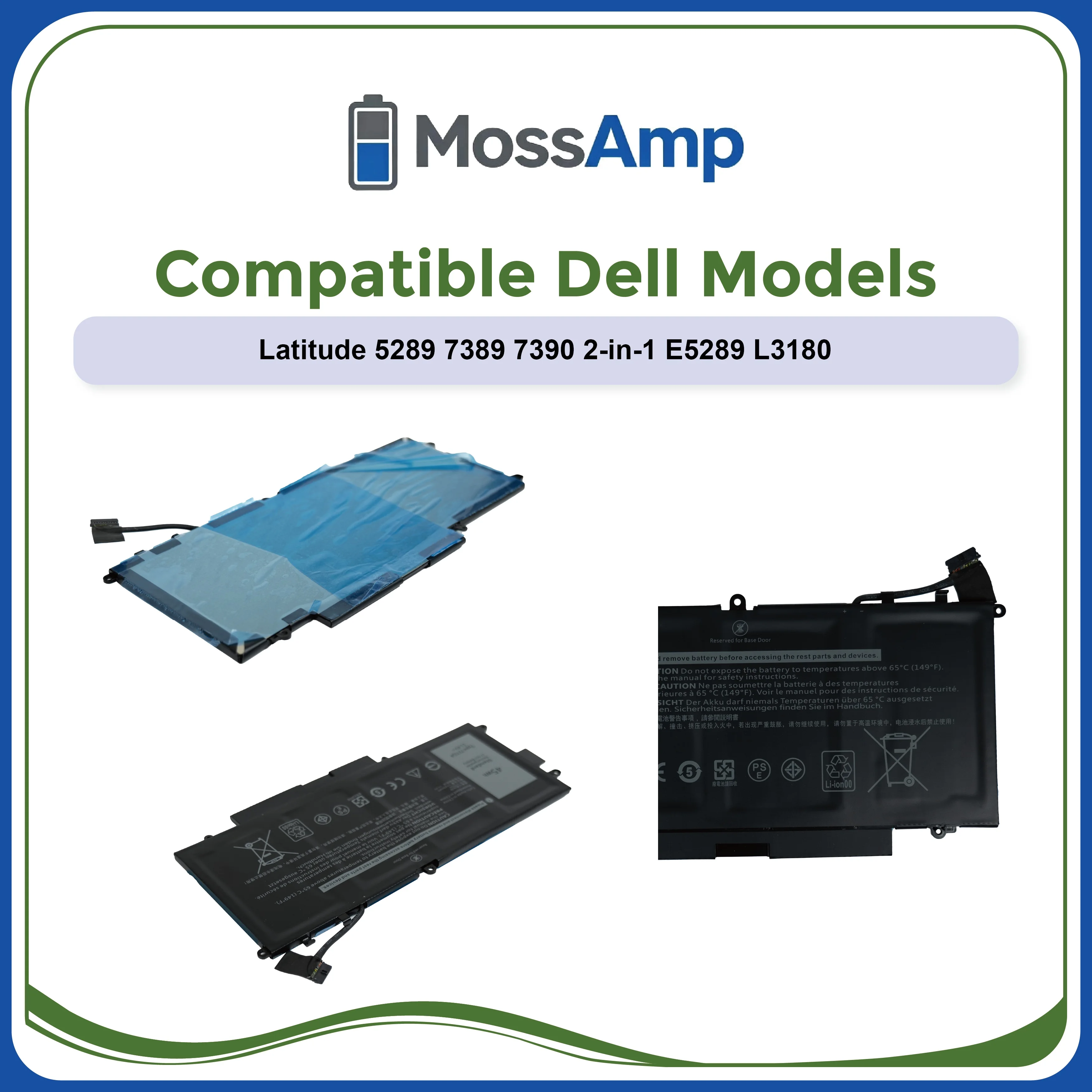 MossAmp 71TG4 11.4V 45Wh Laptop Battery for Dell Latitude 7389 2-in-1 7390 2-in-1 5289 2-in-1 Latitude 12 5289 CFX97 view 2